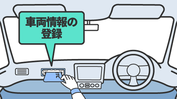 車両情報の登録をするイメージ図