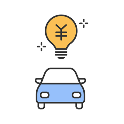 ETC割引やお得な料金サービスをイメージした車のイラスト