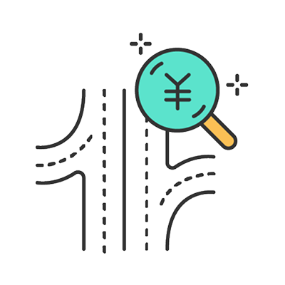 インターチェンジ間の料金を検索するイメージのイラスト