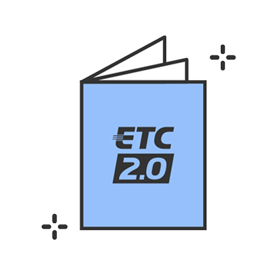 ETC2.0に関するガイドブックや資料を表したイラスト