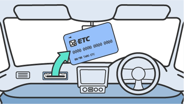 ETCカードを車載器から抜き取る様子のイメージ図
